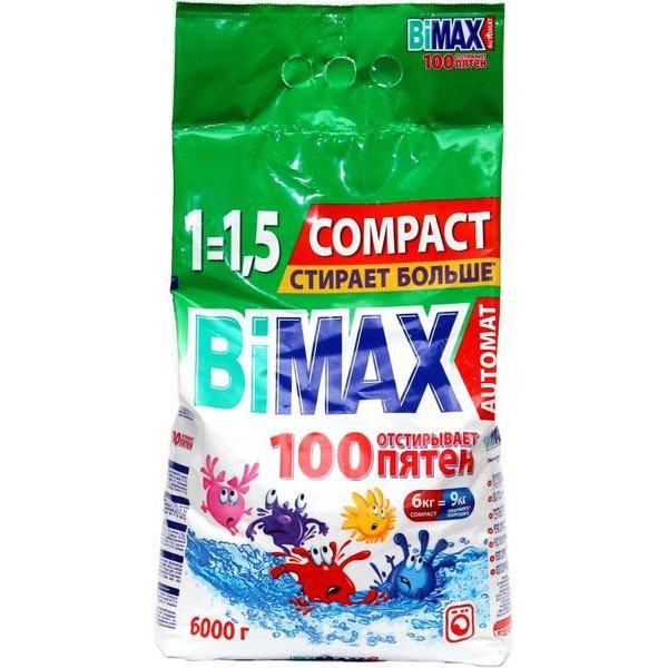 Стиральный порошок BiMax 100 пятен м/у 6000 гр. Автомат (2) в Крыму