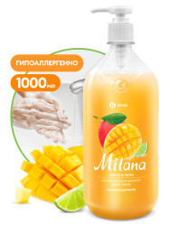 Крем-мыло жидкое увлажн. GRASS "Milana манго и лайм"(1000мл) (6) 125418 в Крыму