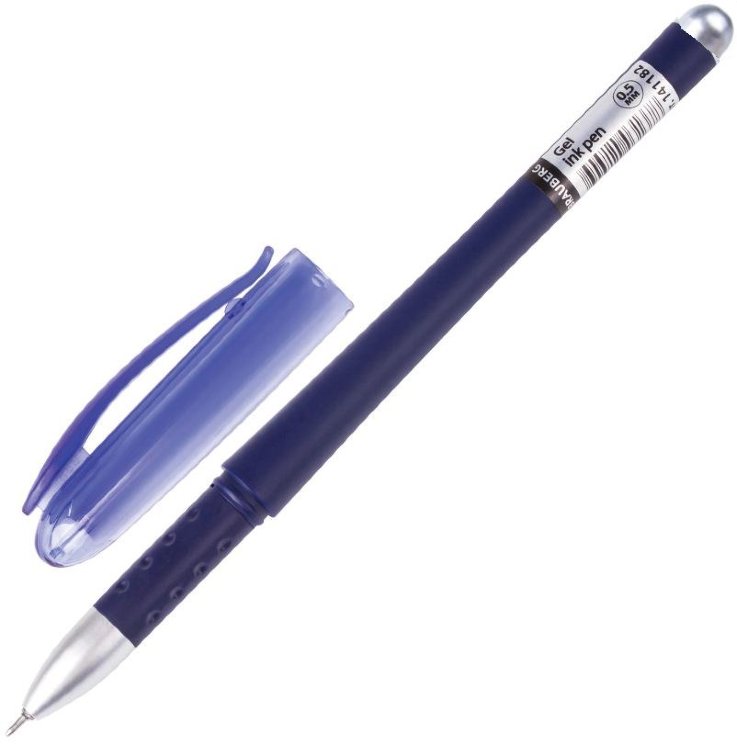 Ручка гелевая BRAUBERG Impulse, игольчатый узел 0,5мм, линия 0,35мм, резиновый упор, синяя в Крыму