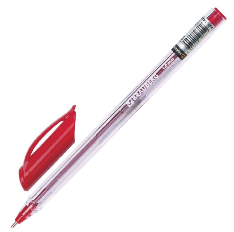 Ручка шариковая масляная BRAUBERG Extra Glide, трехгранная, узел 1мм, линия 0,5мм, красная в Крыму
