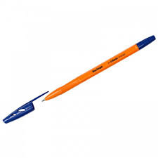 Ручка шариковая масляная, корпус оранжевый (синяя)