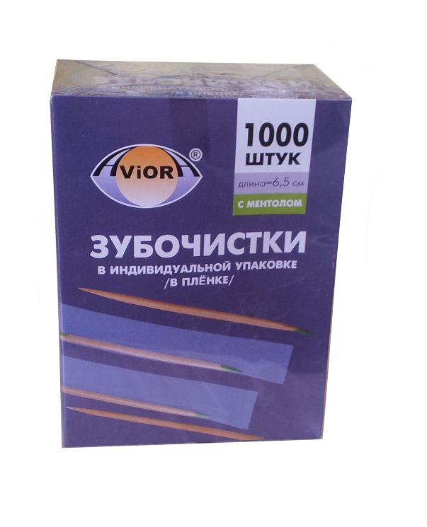 Зубочистки в индивидуальной упаковке с ментолом (1000) Авиора  в Крыму