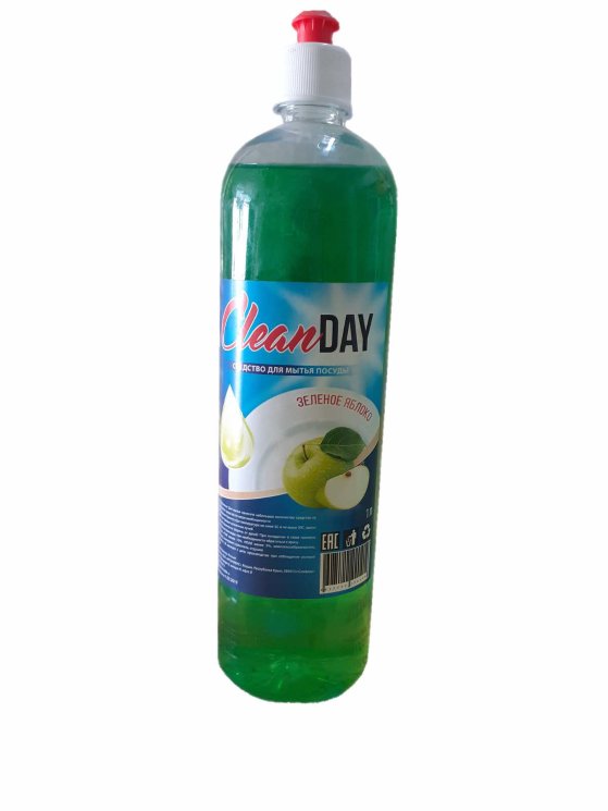 Средство для мытья посуды 1 л "Clean Day" яблоко ПЭТ в Крыму