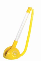Ручка шариковая настольная BRAUBERG Стенд-Пен, пружинка, корпус желтый/синий, 0,5мм, синяя