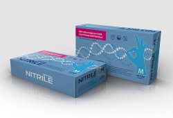 Перчатки нитриловые неопудренные MEDIOK OPTIMA M голубые 100 штук