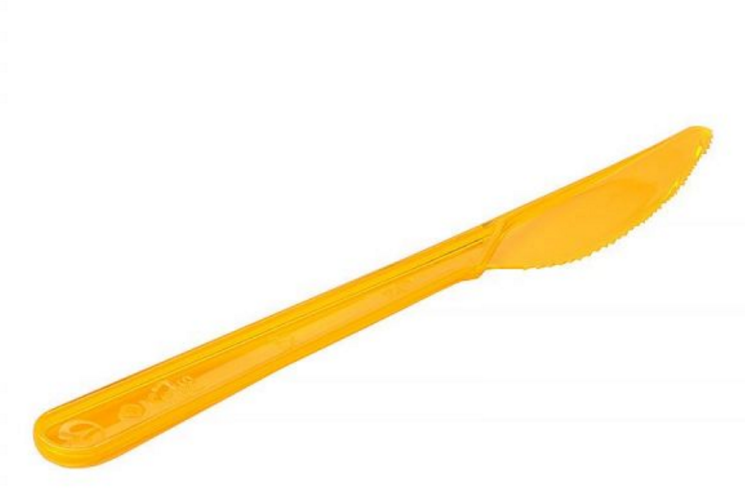 Нож 180мм оранжевый прозрачный Кристалл ПС  50  шт/уп в Крыму