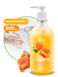 Крем-мыло жидкое увлажн. GRASS "Milana молоко и мед" (флакон 500 мл) (15) 126100 в Крыму