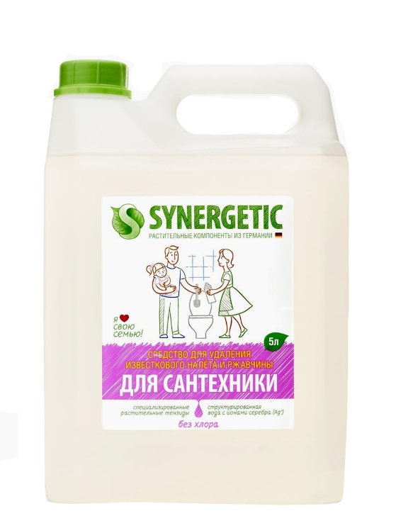 Средство кислотное биоразлагаемое Синергетик для мытья сантехники 5л в Крыму