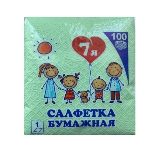 Салфетки бумажные (100л)салатовая/7Я (30шт/п) в Крыму