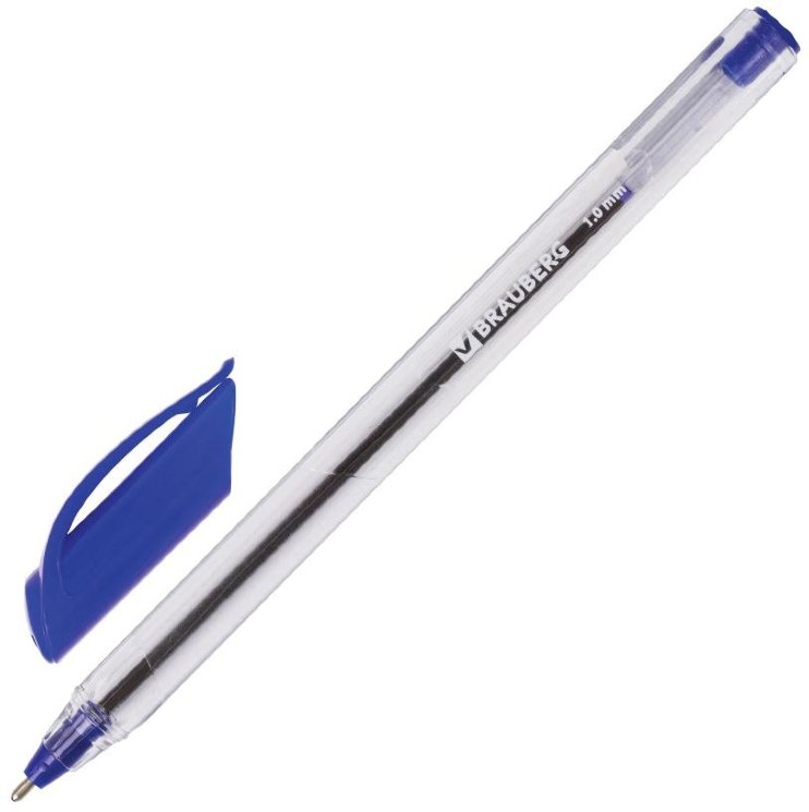 Ручка шариковая масляная BRAUBERG Extra Glide, трехгранная, узел 1мм, линия 0,5мм, синяя в Крыму